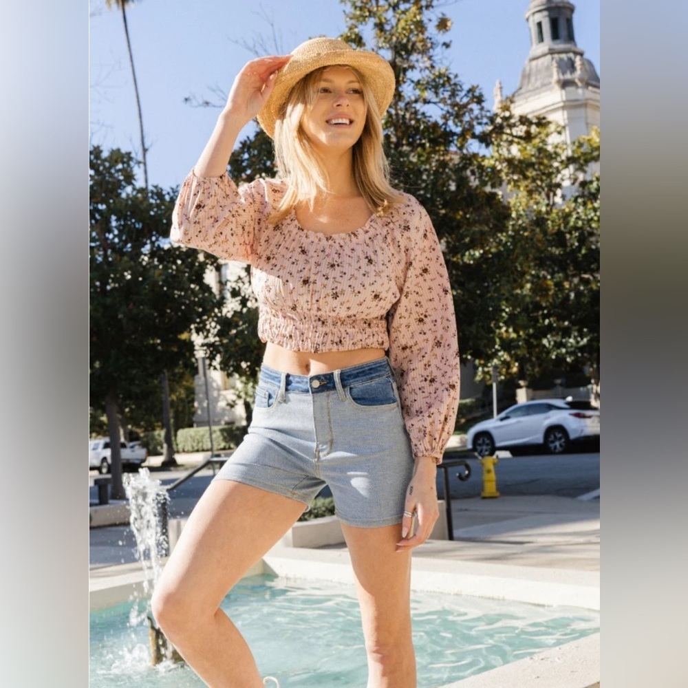 Judy Blue Juliet Color Block Denim Shorts